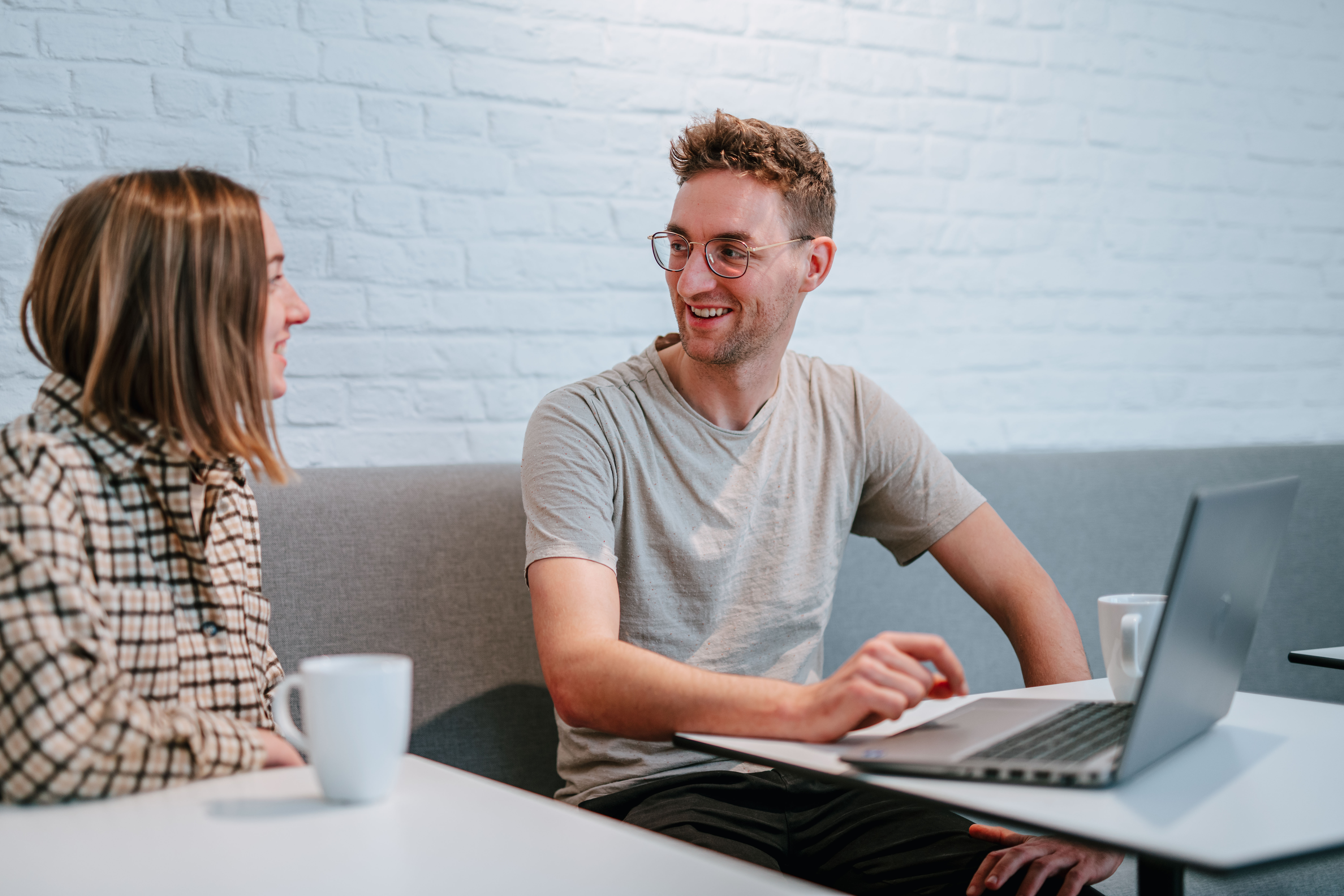 Two people having a casual meeting
