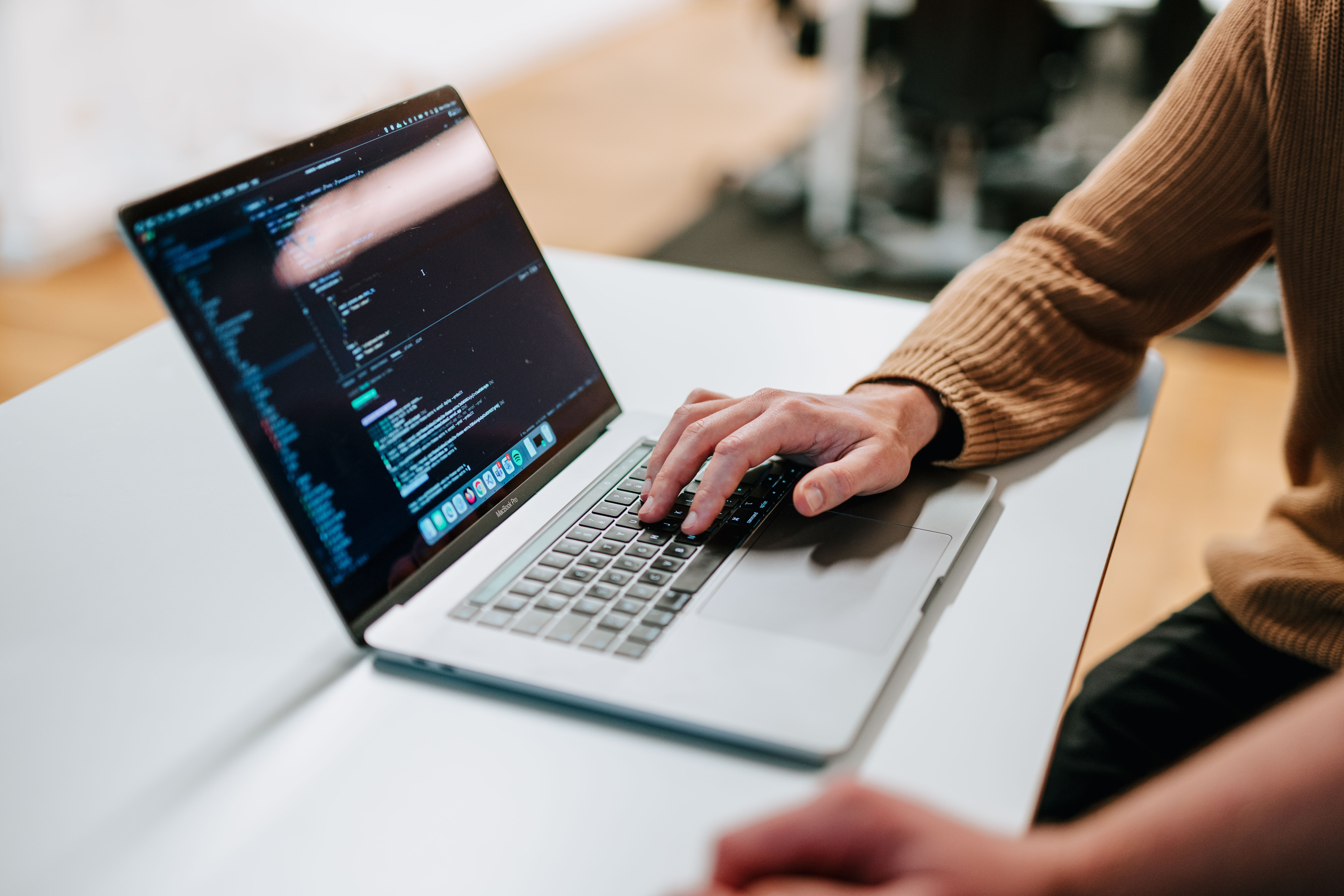Focused shot of a laptop screen
