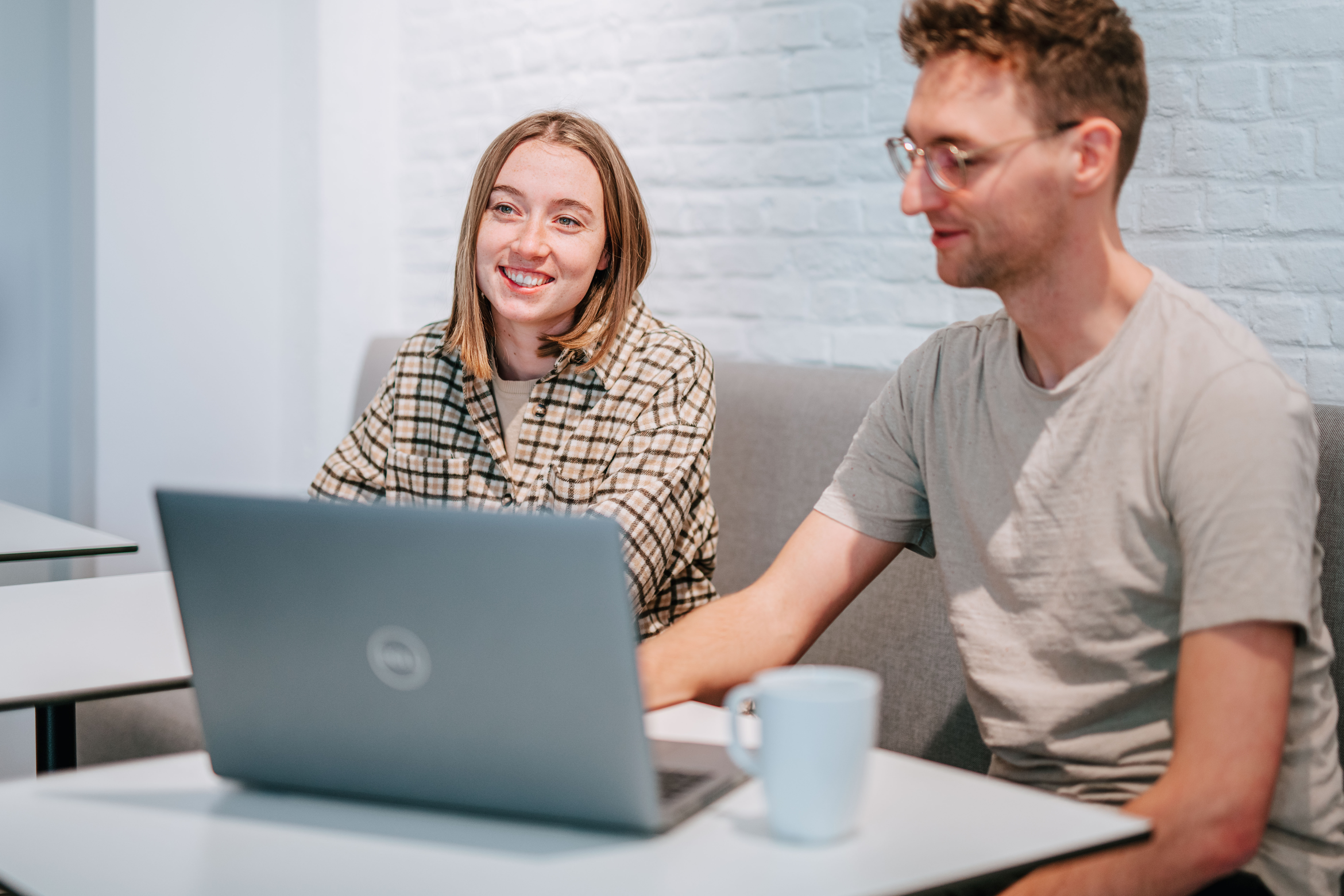 Two people having a a meeting