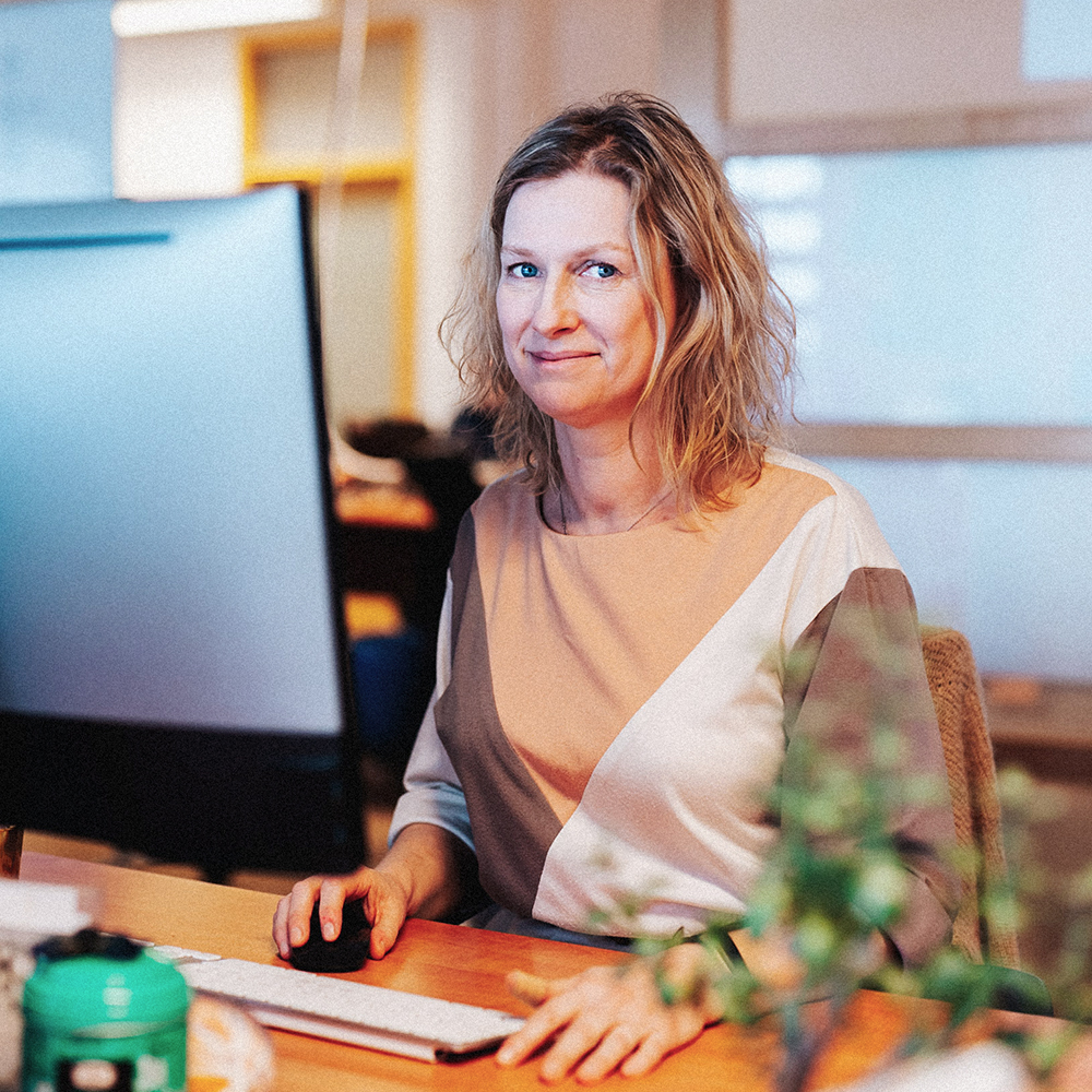 Working behind computer