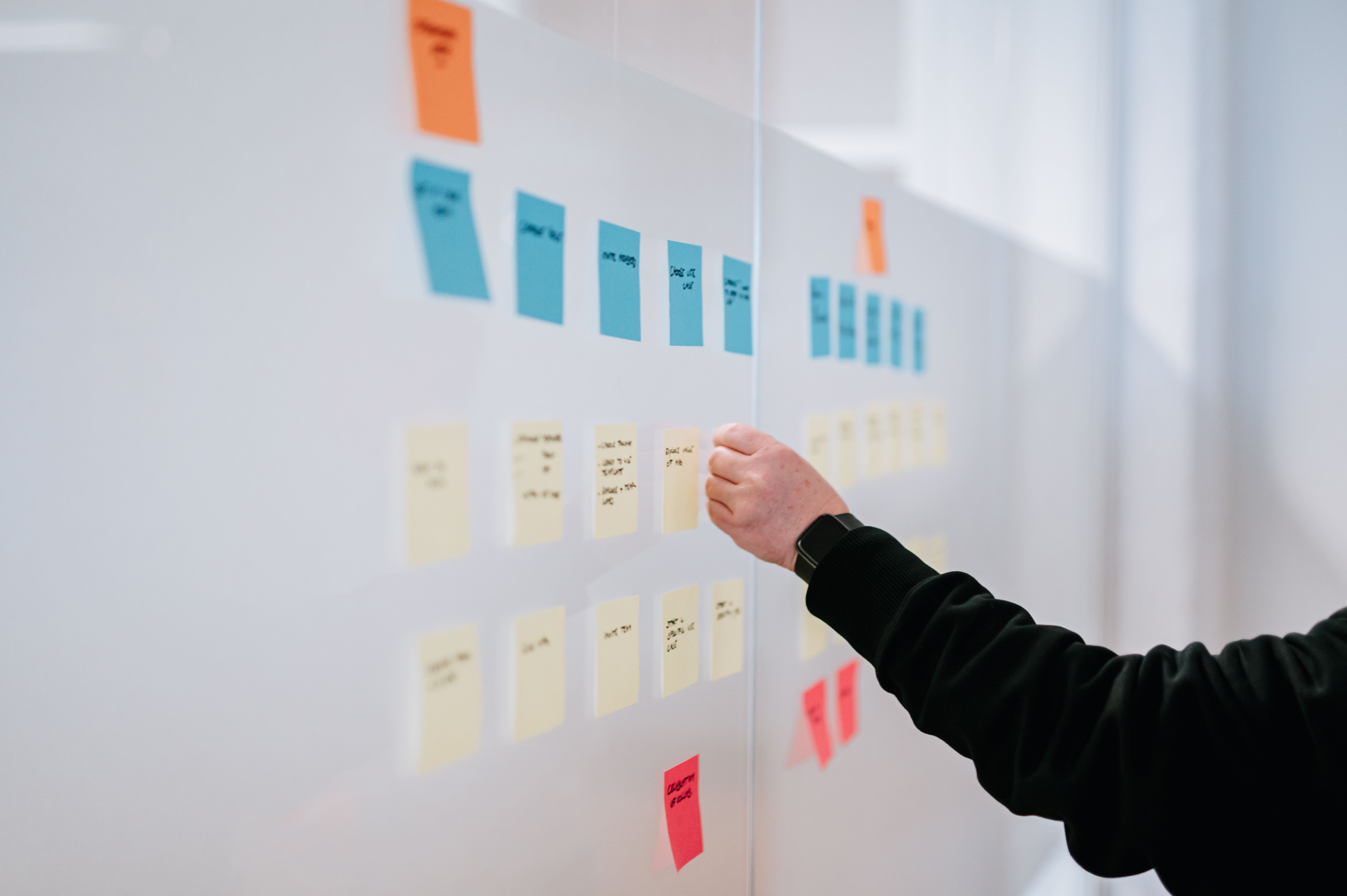 A sticky note put on the wall